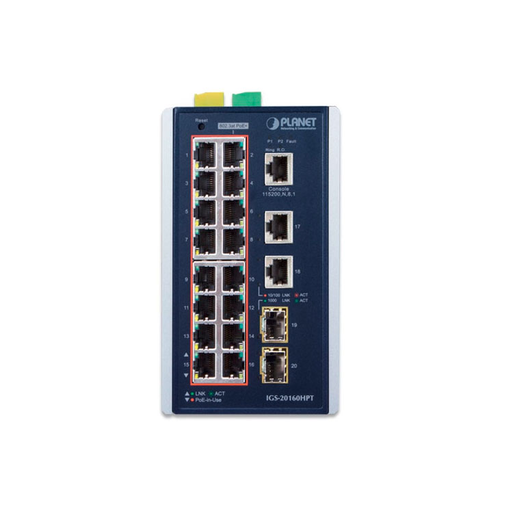 IGS-20160HPT » 20-port Managed Ethernet Switch
