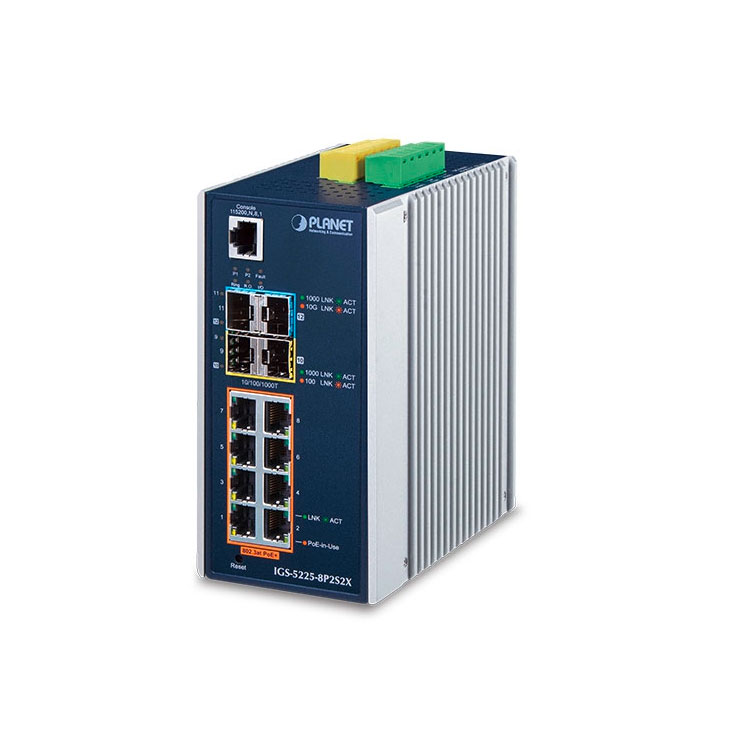 IGS-5225-8P2S2X » 12-port Managed Ethernet Switch